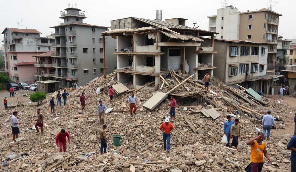 Myanmar earthquake destruction and recovery