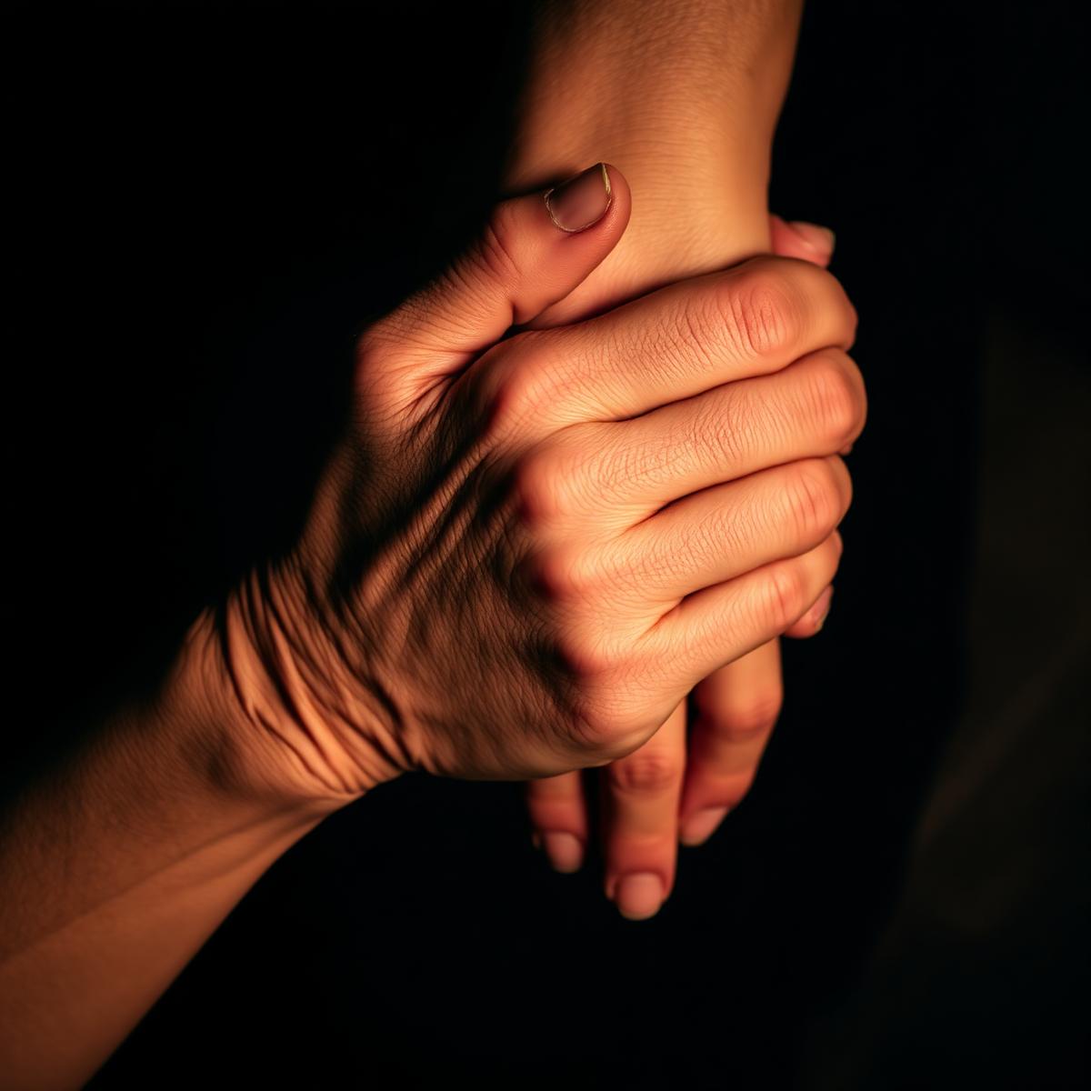 Hands clasped together in solidarity across borders